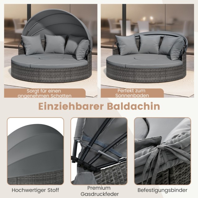 Costway Ηλιόλουστη Νησίδα με Σκεπή & Τραπέζι & Μαξιλάρια Καθίσματος...