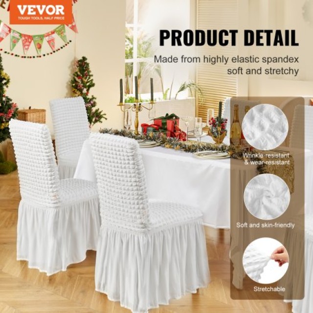Καλύμματα Καρεκλών VEVOR Spandex (4 Τεμ Λευκά)  YTBS4PCSZKHB8CTN7V0