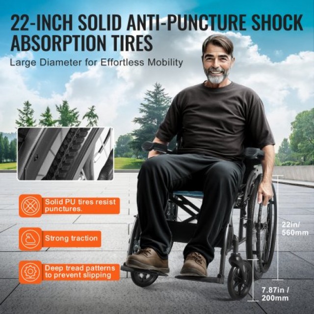 VEVOR Καροτσάκι Αλουμινίου Υπερελαφρύ 18 250lbs  SDZZLYLHJ18I5WBUJV0