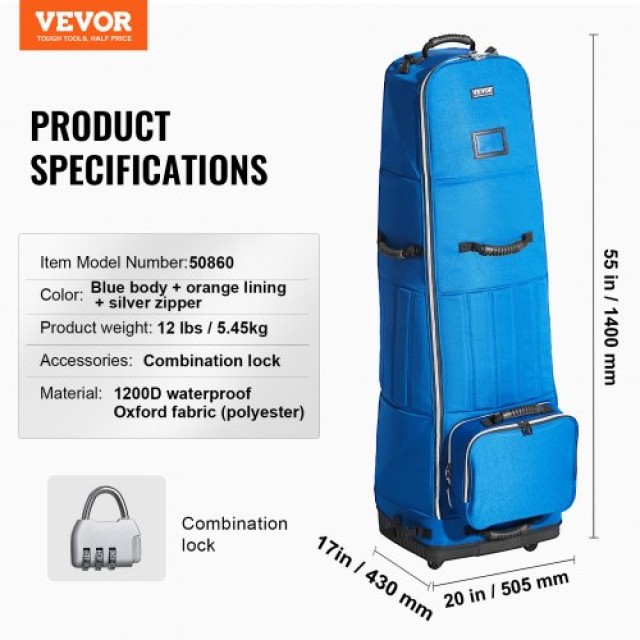 Τσάντα Μεταφοράς Γκολφ VEVOR με Ρόδες 1200D Oxford  RBKRBK1200DN9EQ...