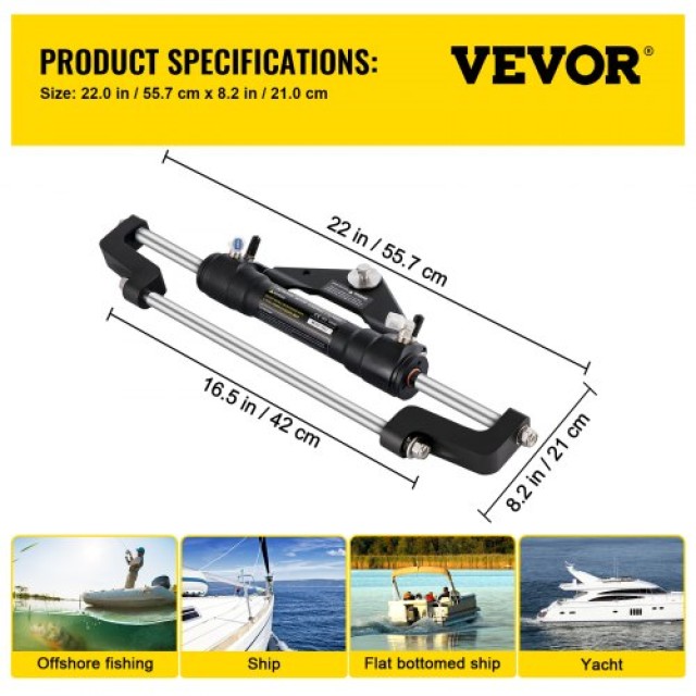 Σετ Υδραυλικού Τιμονιού VEVOR 300HP για Εξωλέμβιες Χωρίς Σωλήνα και Τιμόνι  YYDJHC5345-3YG001V0