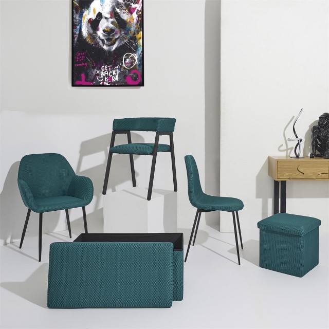 Home Deco Factory Πτυσσόμενο Κουτί Αποθήκευσης ATOME Μπλε 38 x 38 x...