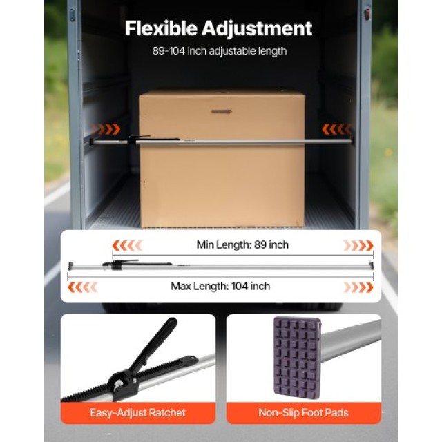 VEVOR Ρυθμιζόμενη Μπάρα Φορτίου από Βαρέως Τύπου Χάλυβα με Αντιολισ...