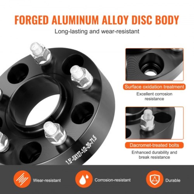 Αποστάτες Τροχών VEVOR 1.5 5x5 5 Λάστιχα 4 Τεμ. Μαύρο  LSSFLP15YC5X...