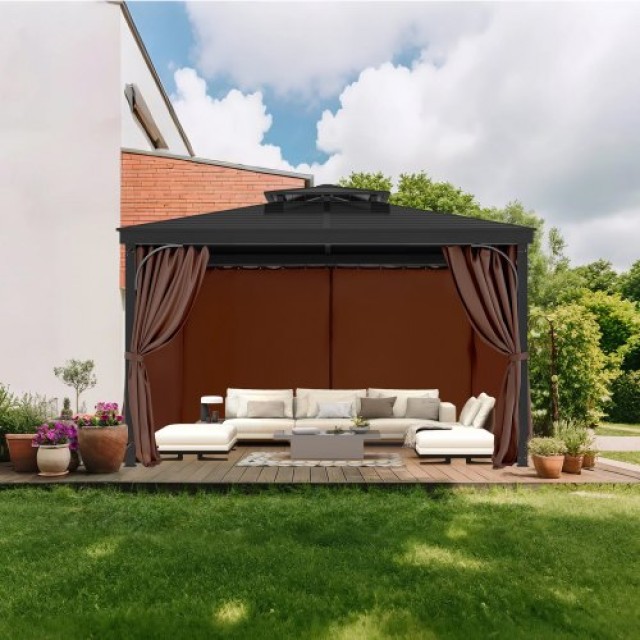 Αδιάβροχες Κουρτίνες για Κιόσκι 284 x 284 x 211 cm Καφέ SMLTCL10FT1...