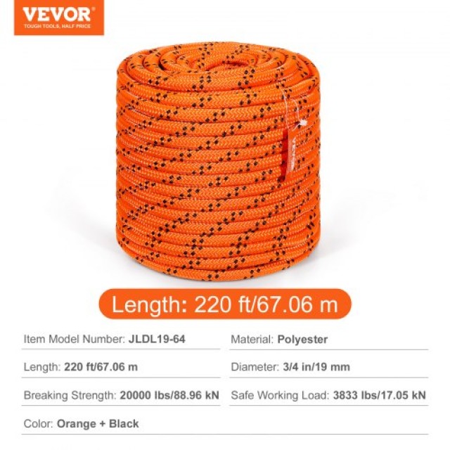 Σχοινί Αναρρίχησης Δέντρων VEVOR 3/4 x 220  HCCLSDL34INC4OPUHV0