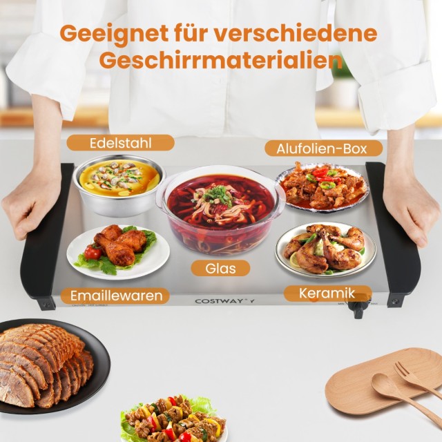 Costway Ηλεκτρική Πλάκα Διατήρησης Θερμότητας με 3 Αποσπώμενα Δοχεί... Costway Ηλεκτρική Πλάκα Διατήρησης Θερμότητας με 3 Αποσπώμενα Δοχεί...