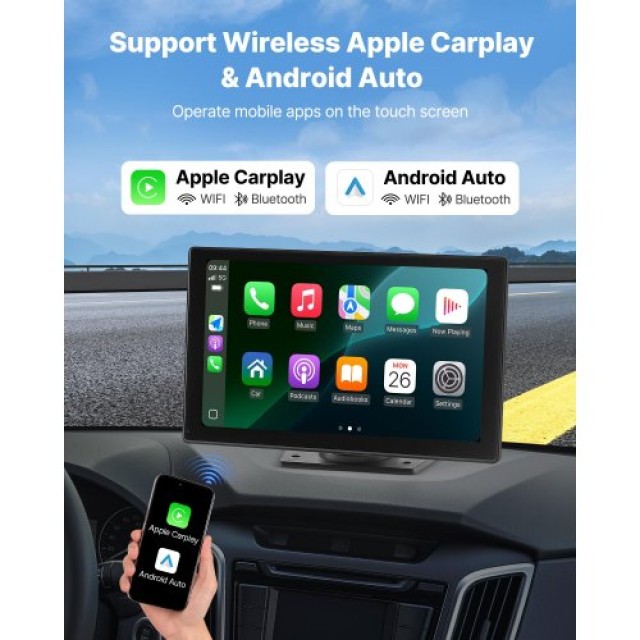 VEVOR Ράδιο Αυτοκινήτου Με Οθόνη Αφής CarPlay 9 Backup Camera CZZKP...
