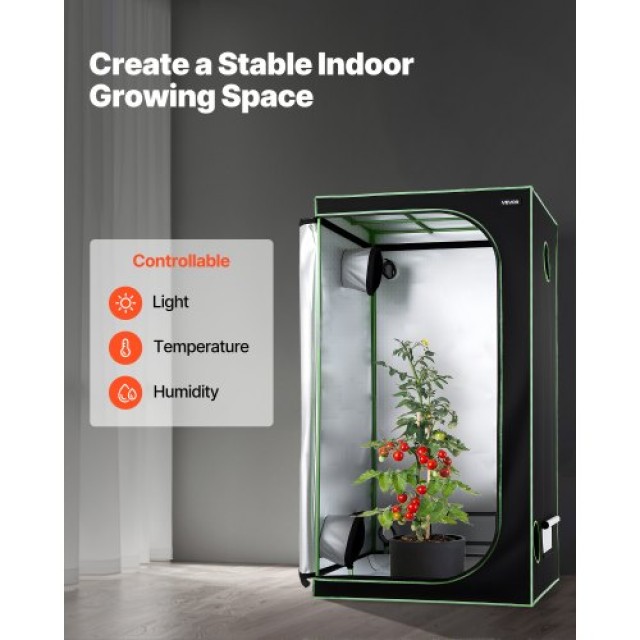 VEVOR Εσωτερική Σκηνή Καλλιέργειας, 100 x 100 x 200 cm, 600D Υψηλής... VEVOR Εσωτερική Σκηνή Καλλιέργειας, 100 x 100 x 200 cm, 600D Υψηλής...