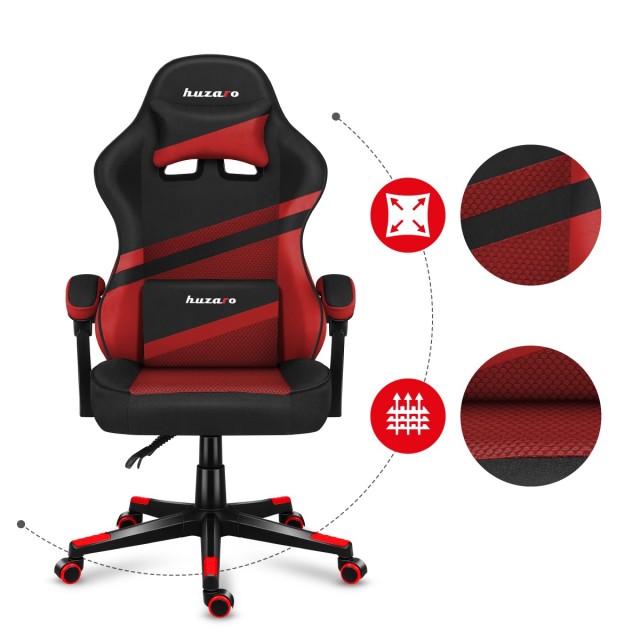 Huzaro Καρέκλα Gaming FORCE 4.4, Κόκκινη Διχτυωτή 5903796013146