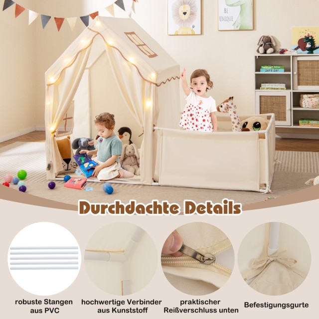 Costway Παιδική Σκηνή με Διαστάσεις 177 x 97 x 136 εκ. και Λαμπάκια...