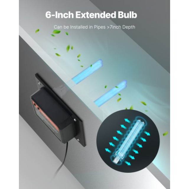 VEVOR Σύστημα Καθαρισμού Αέρα HVAC με Λάμπα UV 18W 7 ιντσών για Ολό...
