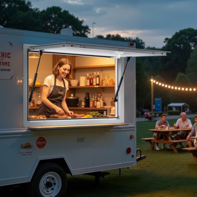 VEVOR Σερβιτόριο Παράθυρο Αλουμινίου για Φορτηγά Τροφίμων 92x61 εκ....