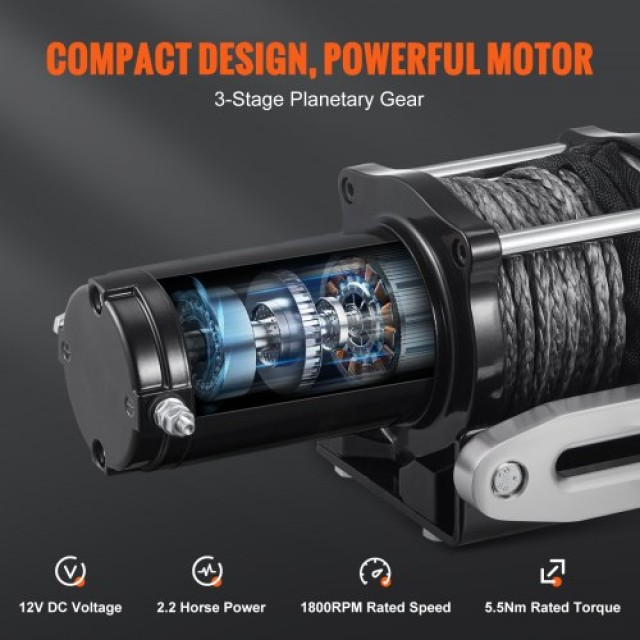 Ηλεκτρικό Βίντσι VEVOR 12V 4500 lb με Ασύρματο Χειριστήριο για ATV/UTV  HCSJPHCSYCYCA93Y0V9