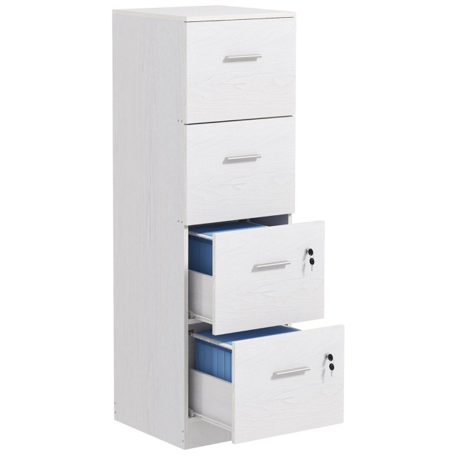 HOMCOM Γραφείο Ντουλάπι 40x42x130.8 εκ, Λευκό 924-086V80WT