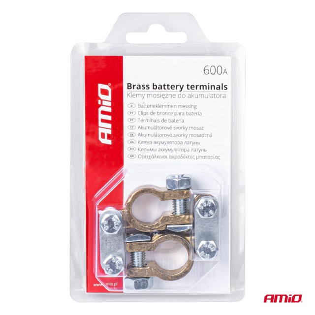 AMiO  Τερματικά μπαταρίας από ορείχαλκο 600AMP, 2 τεμ. ,01161