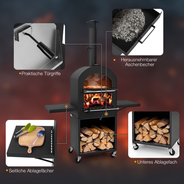 Costway Υπαίθριος Ξυλόφουρνος Πίτσας με Κάλυμμα Προστασίας και Αξεσ... Costway Υπαίθριος Ξυλόφουρνος Πίτσας με Κάλυμμα Προστασίας και Αξεσ...