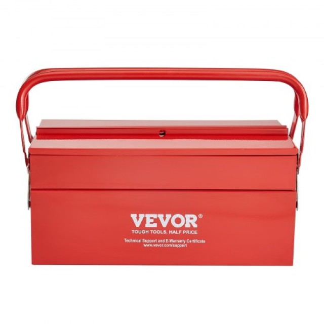 VEVOR Εργαλειοθήκη 14 ιντσών, 2 επιπέδων, 3 δίσκων με αναδιπλούμενο μηχανισμό και λαβή. FDSBXSGJX14I7NN0BV0