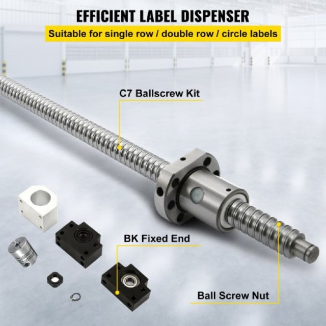 VEVOR  ΡΜ1605-1000mm Αντι-αντίδραση Μπάλας Βίδα BF12/BK12 Stamina CNC Άξονας C7 Πρότυπο  1605SGDZTZ0000001V0