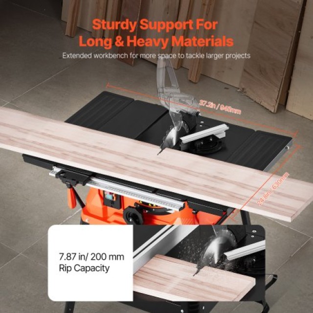 VEVOR Φορητό Πριόνι Τραπέζι με Βάση 1800W, 254MM Λεπίδα, 4800 RPM, για Ξυλουργική & Κατασκευή Επίπλων MGTJGDZJ10YCA9SCGV2