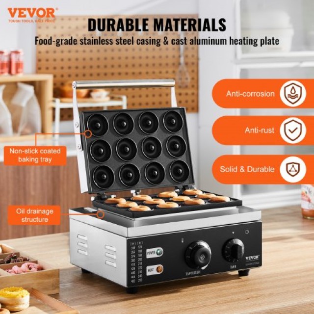 Ηλεκτρική Μηχανή Ντόνατ VEVOR, 1550W, 12 Θέσεων  XXSYTTQJ1550L3I78V2