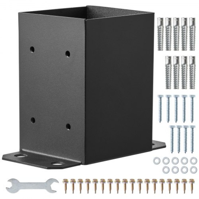 Βάσεις Στύλων VEVOR 101.6x101.6mm, Σετ 2τμχ, Μαύρες για Στήριξη Ξύλινων Κατασκευών  QBLZDZTG2J447P4OSV0