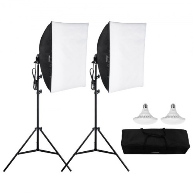 VEVOR  Σετ Φωτισμού Softbox 24x24 30W 5500K LED Ρυθμιζόμενη Βάση  SYRGZMTZ2424K23FPV2