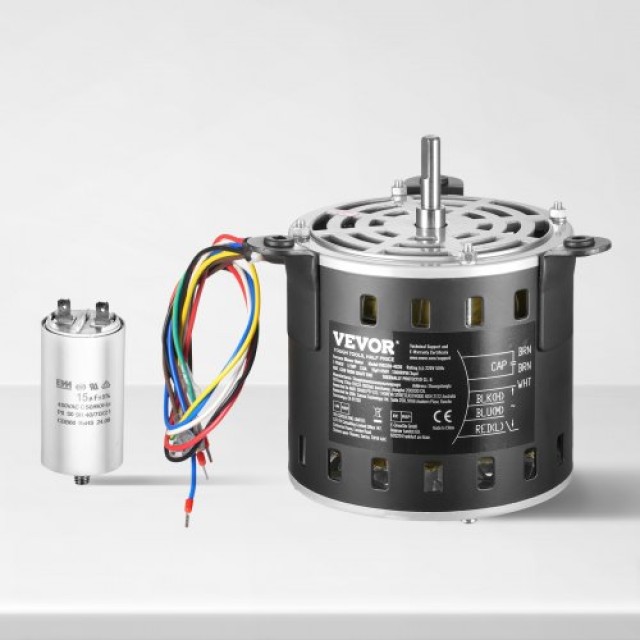 VEVOR Μοτέρ Φυσητήρα Καλοριφέρ 1/2HP 220V 2.6A 1300RPM 3 Ταχύτητες 15μF/450V Πυκνωτής MSFGJDJ12HP3AY63CV7