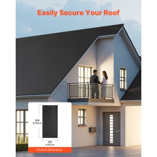 VEVOR EPDM Ελαστική Οροφή 15x30ft, Ανθεκτική στις Καιρικές Συνθήκες... VEVOR EPDM Ελαστική Οροφή 15x30ft, Ανθεκτική στις Καιρικές Συνθήκες...