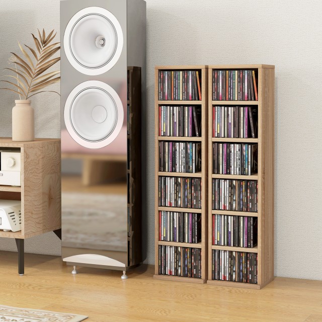 HOMCOM  Σετ 2 Ραφιών για CD με Ρυθμιζόμενα Ράφια για 204 CD, 21x22....