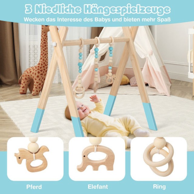 Costway Ξύλινο Βρεφικό Γυμναστήριο με 3 Παιχνίδια - Πράσινο BE10062GN Costway Ξύλινο Βρεφικό Γυμναστήριο με 3 Παιχνίδια - Πράσινο BE10062GN