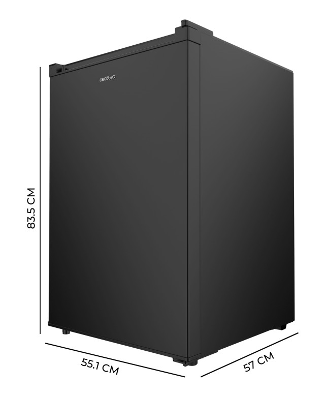 CECOTEC  Μαύρο Μίνι Ψυγείο Bolero CoolMarket TT 133 L, 83,5 εκ. ύψος, 55,1 εκ. πλάτος, 133L, Ενεργειακή Κλάση E, Crisper Box, Εσωτερικός Φωτισμός LED, Λειτουργία Απόψυξης, Μηχανικός Έλεγχος Θερμοκρασίας  CEC-01941