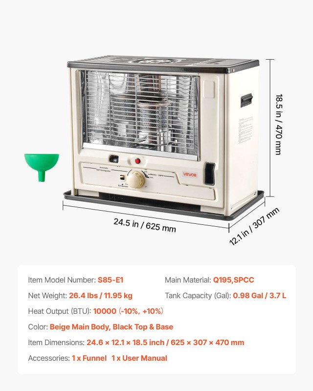 VEVOR Φορητός Θερμαντήρας Kerosene 10,000 BTU, Εσωτερικού & Εξωτερι... VEVOR Φορητός Θερμαντήρας Kerosene 10,000 BTU, Εσωτερικού & Εξωτερι...