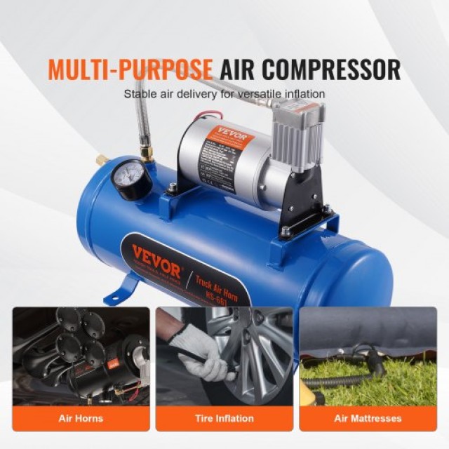 Συμπιεστής Αέρα VEVOR 12V με Δοχείο 6L, 120 psi για Κόρνες & Ελαστικά  QLBCQGYYSJZCESCMXV9