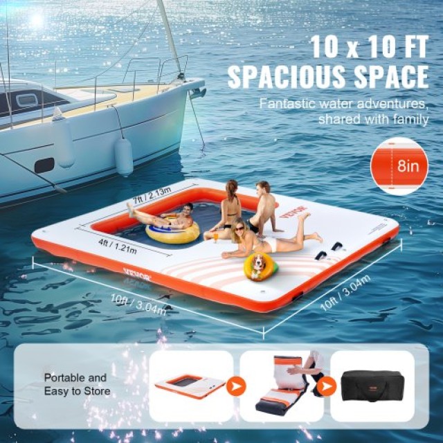 Φουσκωτή Πλατφόρμα VEVOR 10x10FT με Τραμπολίνο 4x7FT και Σκάλα  CQF...