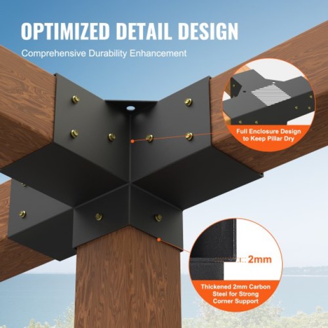 Σετ Βαρέων Βάσεων VEVOR 101x101mm για Πέργκολες (2τμχ)  LPJJST2PCS4...