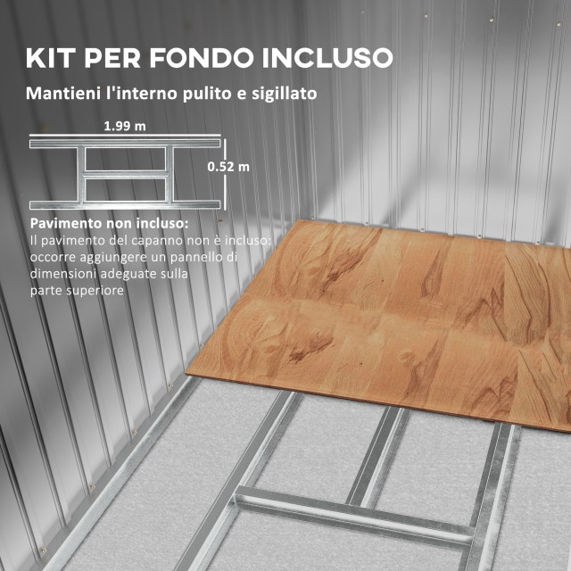 Outsunny  Αποθήκη Εργαλείων με Κεκλιμένη Στέγη, 2 Εισόδους και Αερα...