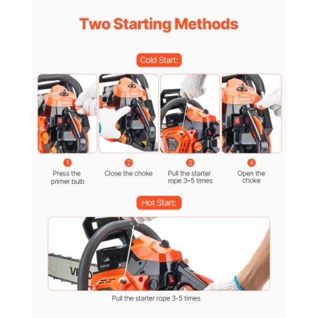 VEVOR Αλυσοπρίονο Βενζίνης 40cc 1.8 HP 14 ιντσών για Κοπή Ξύλου RQL...
