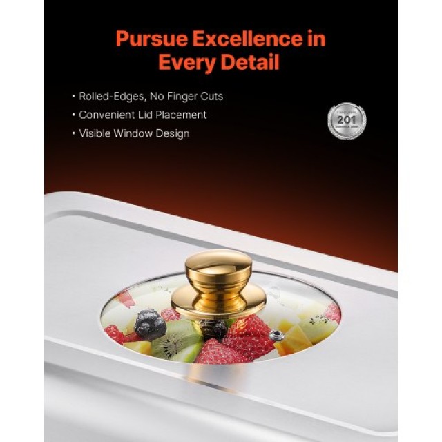 VEVOR 8 Qt 4 Pack Rectangle Chafing Dish Set ZFXBXGBLSTGKXK5LUV0
