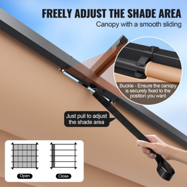 VEVOR  10x10 Εξωτερική Πέργκολα με Αναδιπλούμενη Τέντα Αλουμινίου Μ...