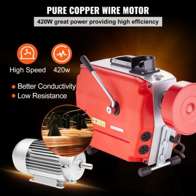 VEVOR Μηχάνημα Καθαρισμού Αποχέτευσης 120FT x 7/8 420W Χειροκίνητο Σπιράλ  XSGDSTJ420W5G5H34V2