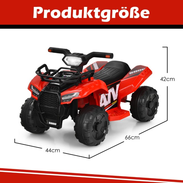 Costway  Παιδικό Ηλεκτρικό ATV με LED Φώτα, Μουσική & MP3 για Αγόρια και Κορίτσια (18-36 μηνών) TQ10019DE-RE