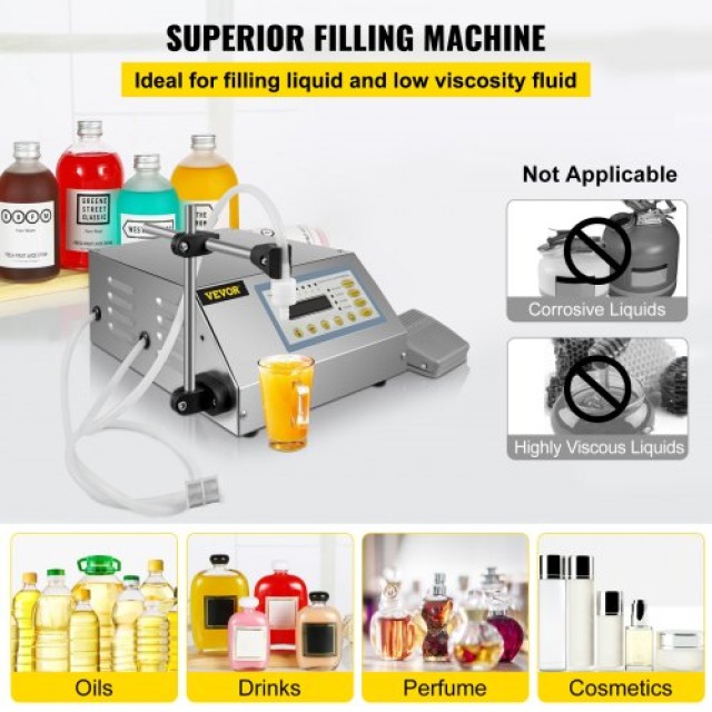 Αυτόματη Μηχανή Γεμίσματος Υγρών VEVOR 2-3500ml GFK-160 με Ψηφιακή Οθόνη LCD  GFK-160YTGZJ00001V2