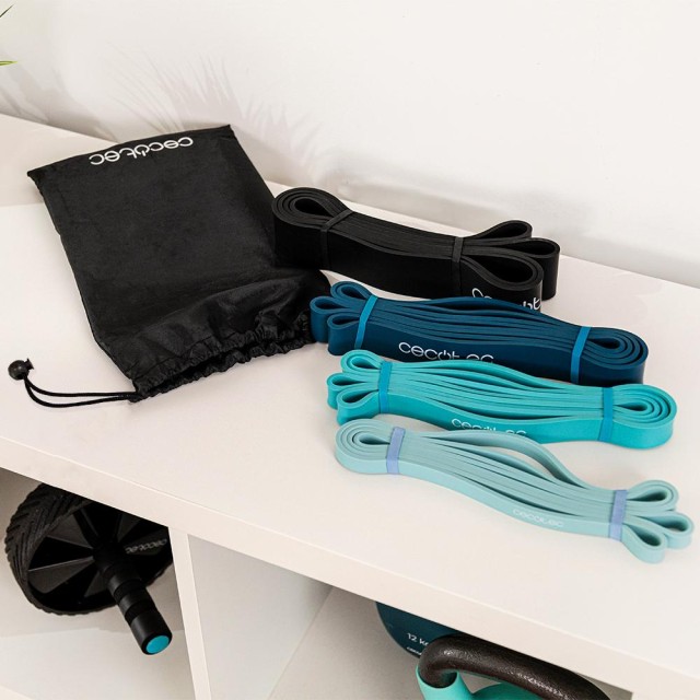 CECOTEC  Σετ DrumFit Power Band: 4 Ελαστικές Ταινίες Αντίστασης 15-60 Kg με Τσάντα Μεταφοράς  CEC-07126