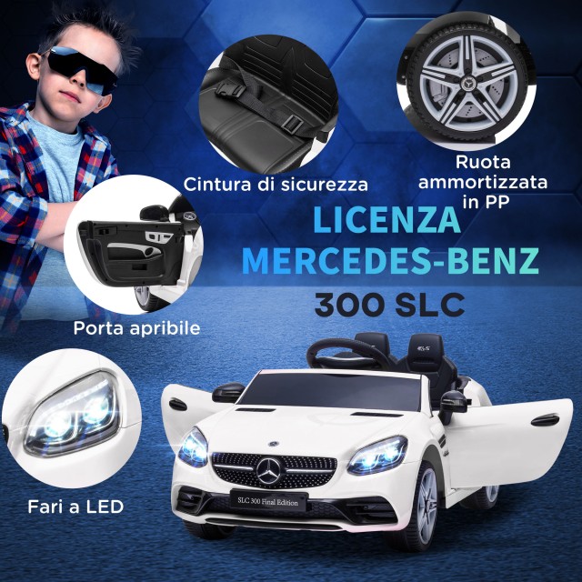 AIYAPLAY Ηλεκτρικό Αυτοκίνητο για Παιδιά Άδεια Mercedes SLC 300 με Τηλεχειριστήριο σε PP και Μέταλλο 107x62.5x44 cm Λευκό 370-22