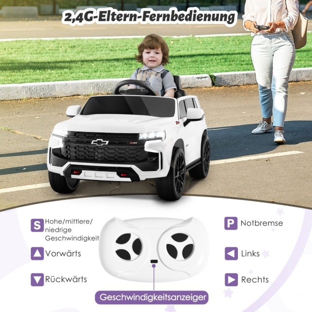 Costway  Ηλεκτρικό Αυτοκίνητο Chevrolet Tahoe για Παιδιά - Ασφαλές και Διασκεδαστικό με Μουσική και Φώτα TQ10117DE-WH