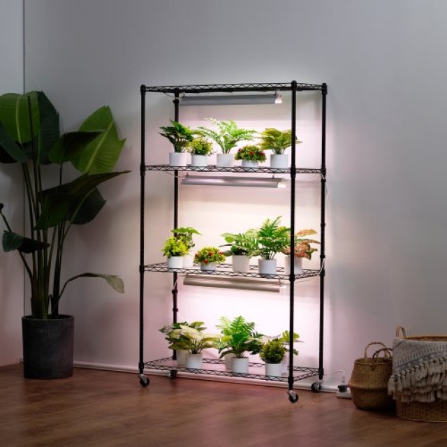 VEVOR  Ράφι Φυτών με Φώτα Ανάπτυξης 4 Επιπέδων 90W 150cm Ύψος GNZWJ150CM90W4H6VV2