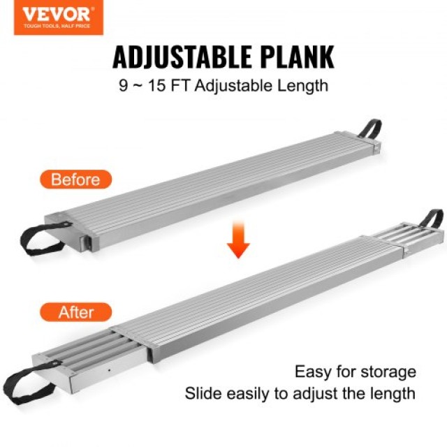 Τηλεσκοπική Αλουμινένια Σκαλωσιά VEVOR 9-15 ft 500 lb  KSSSJSJB915YBQ5HJV0