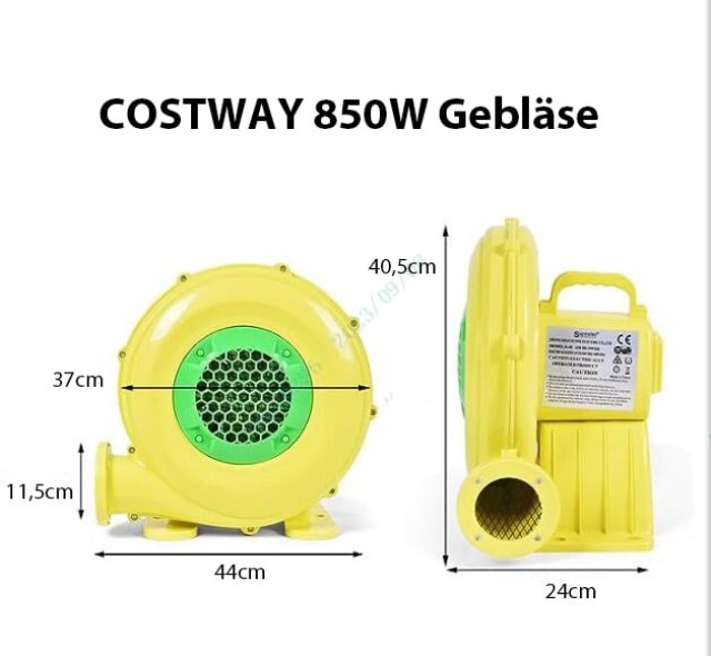 Costway  Ισχυρό Ηλεκτρικό Φυσητήρας 850W για Φουσκωτά Παιχνίδια και Δραστηριότητες Εξωτερικού Χώρου ES10265DE