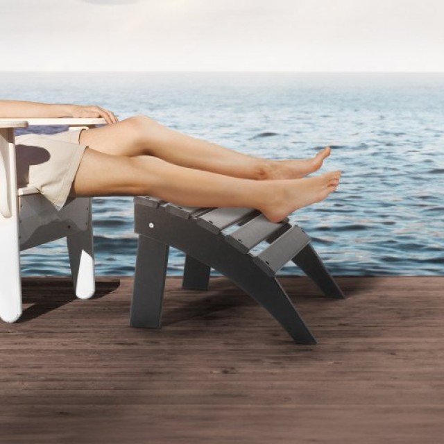 VEVOR Πτυσσόμενο Υποπόδιο Adirondack HDPE Μαύρο KZDADLDKTTBPJARZTV0